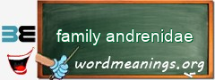 WordMeaning blackboard for family andrenidae